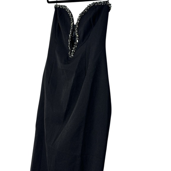 Revolve Bardot Maxi Dress Women's Large Black Elegant Cocktail Embellishment - Picture 10 of 14